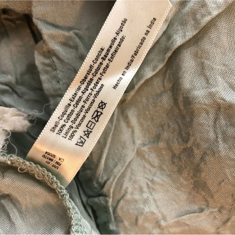 Free People Sydney Mint Green Mini Boho Dress Lace Button Front Balloon Sleeve M - Picture 8 of 10